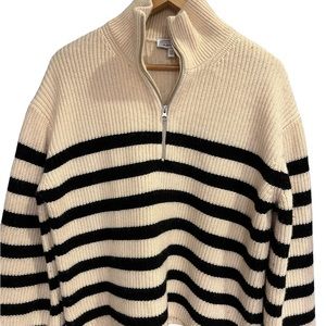 & Other Stories Cream and Black Striped Sweater, Size XS